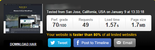wpengine page speed test