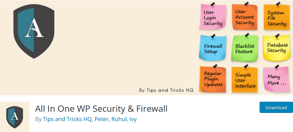 All in one WP Security & Firewall Plugin
